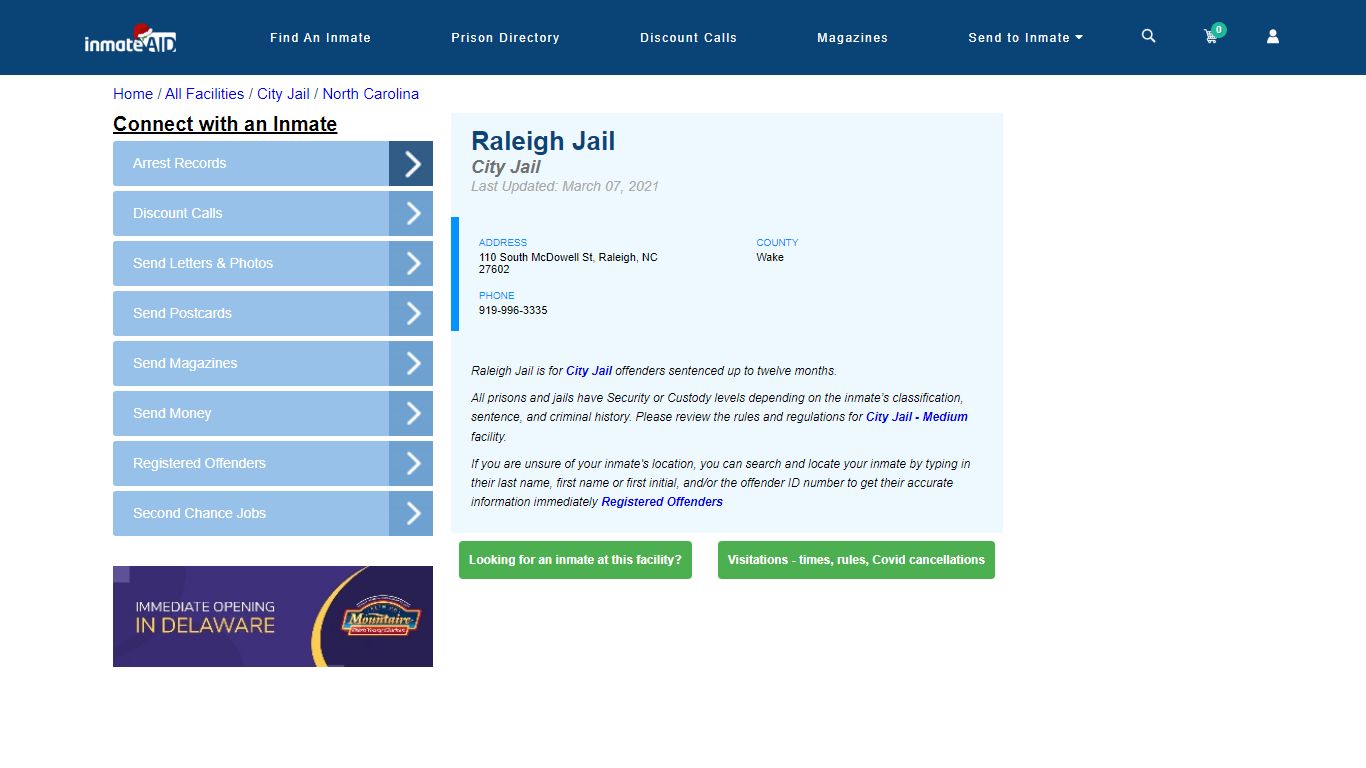 Raleigh Jail | Inmate Locator